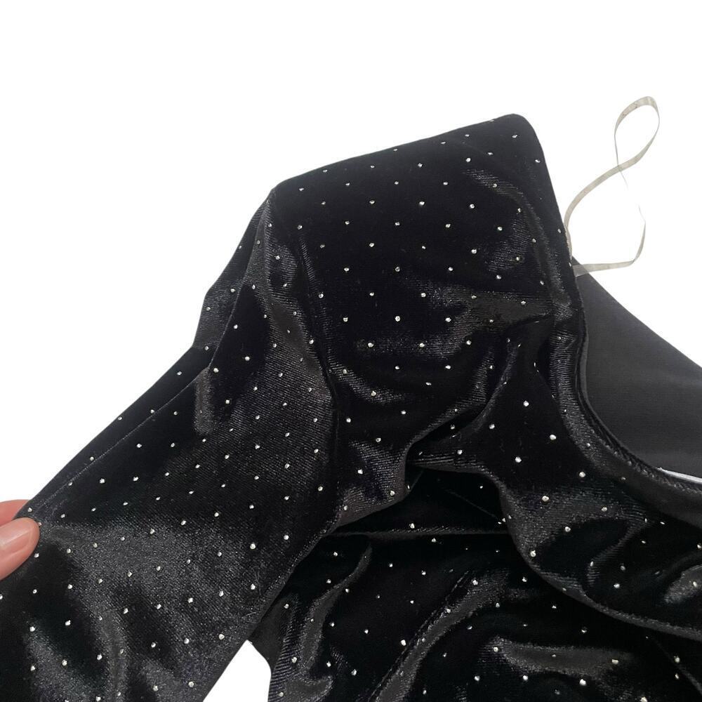 Dress The Population Black Mini Dress One Sleeve Asymmetrical Size XS - Picture 3 of 8